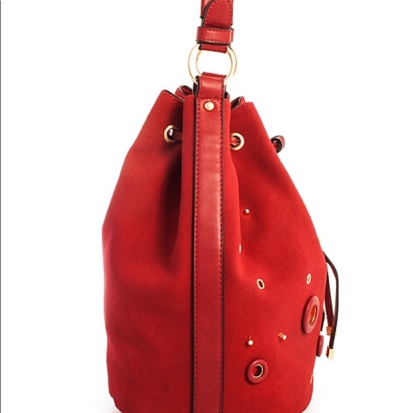 Nicky Drawstring Burgundy Bag w/ Adjustable Strap - Picture 2 of 4